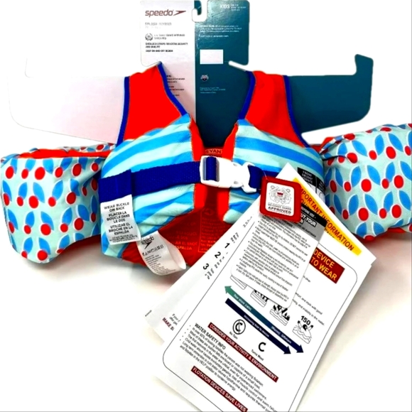 Speedo Safesplash Jammer Swim Vest - 33 to 55 lbs - Kids Dino Surfer - Picture 2 of 5